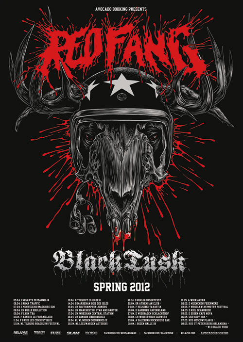Red Fang / Black Tusk - Euro Tour 2012 Flyer
