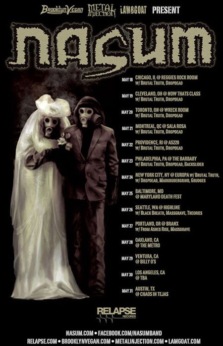 Nasum / BrutalTruth / Dropdead - Tour 2012 Flyer