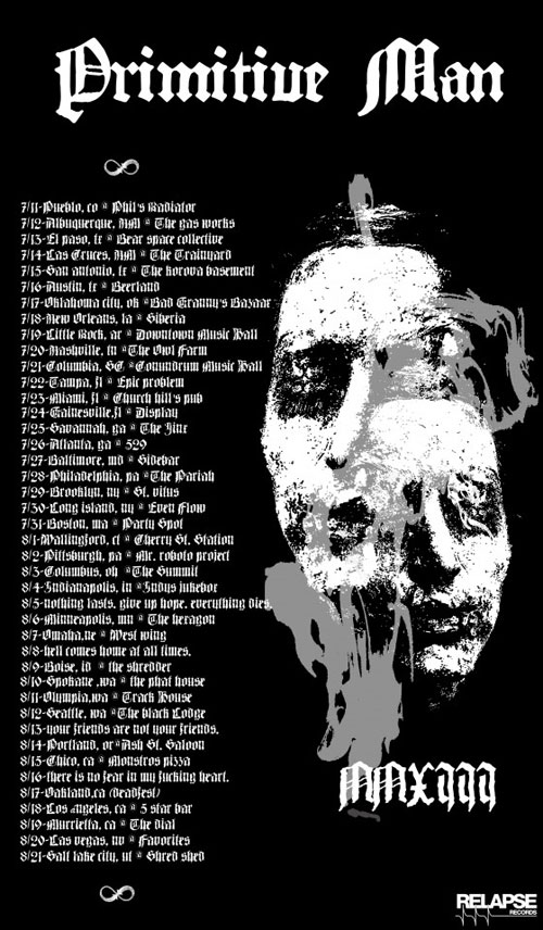 Primitive Man - US Tour 2013 Flyer