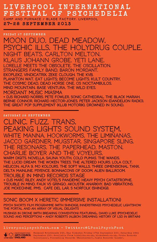 Liverpool Psych Fest 2013 - Line Up