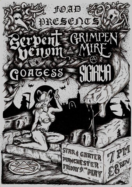 Goatess / Serpent Venom / Sigiriya / Pist @ The Star & Garter, Manchester 09/05/2014