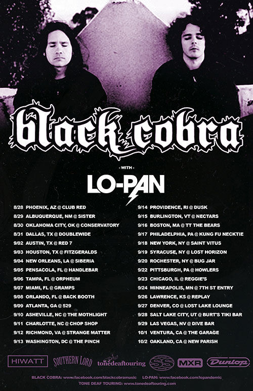 Black Cobra / Lo-Pan - US Tour 2014
