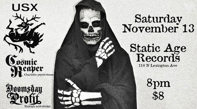 US Christmas / Cosmic Reaper / Doomsday Profit @ Static Age Records, Asheville 13/11/2021