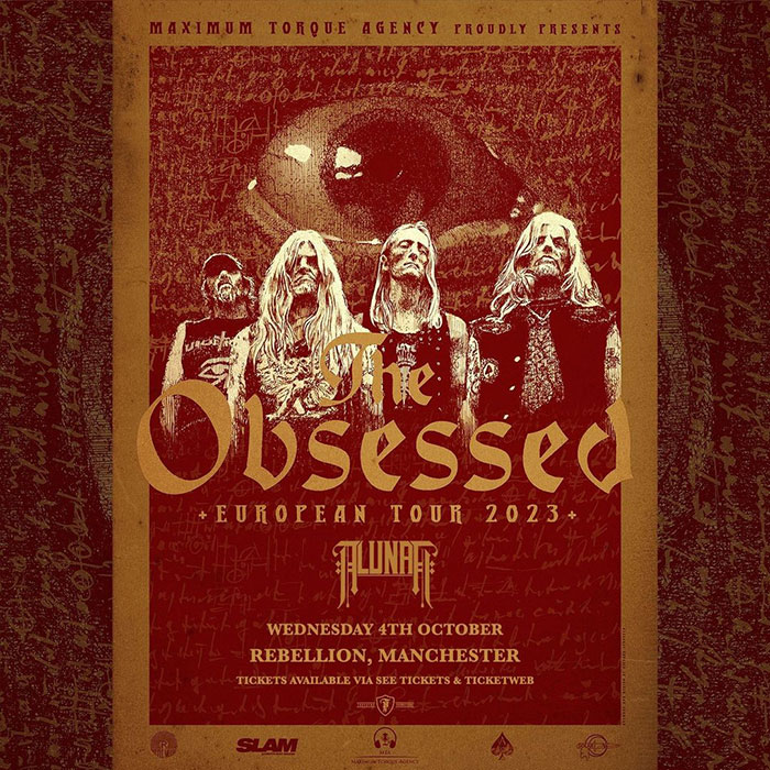 The Obsessed / Alunah @ Rebellion, Manchester, 4th October 2023 Poster